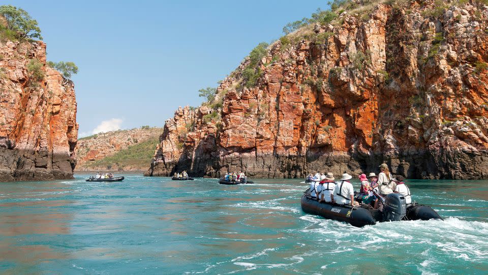 After the ban takes effect,  boats will still be allowed to cruise Talbot Bay, offering visitors a close-up view of the attraction. - Jeff Mauritzen/Design Pics Editorial/Getty Images