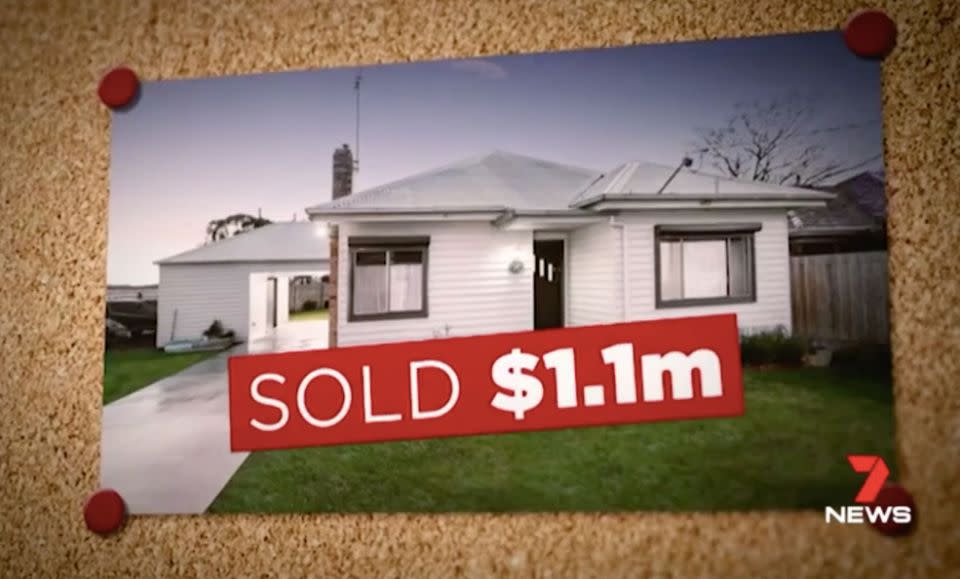 Mr Hannaford sold his inner-city property for $1.1 million - double what he paid for it. Source: 7 News