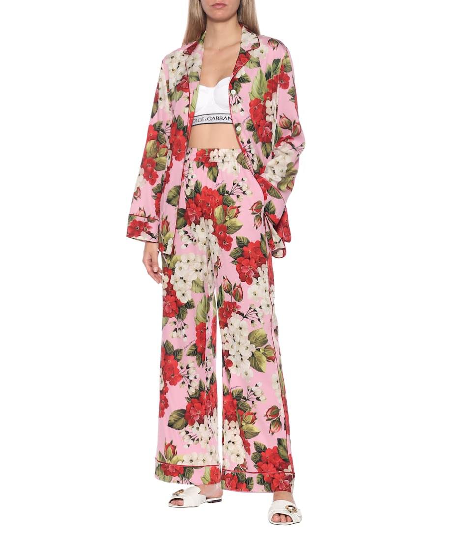 Dolce & Gabbana Floral silk-satin pajama pants. Image via My Theresa.