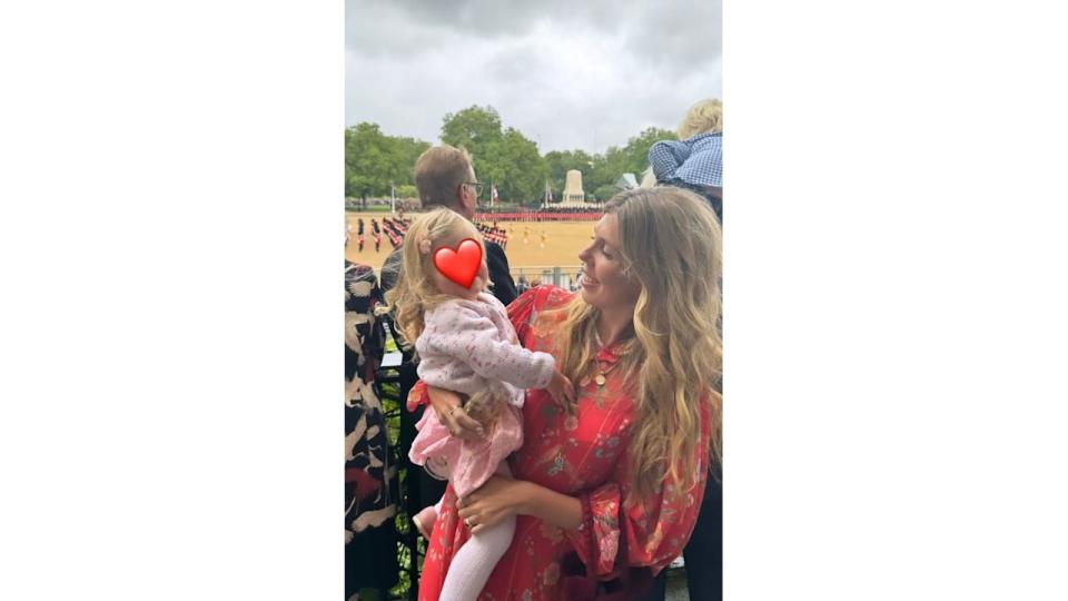 Carrie Johnson with her daughter Romy at Trooping the Colour