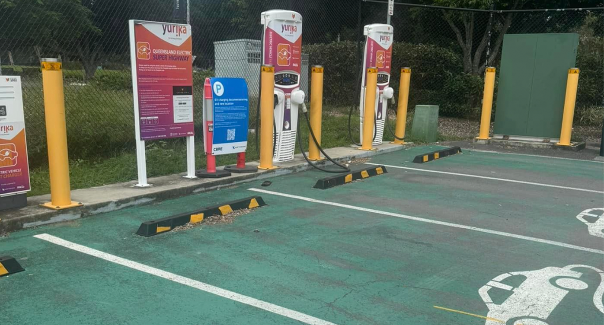 Queensland Electric Super Highway charging site located at 281 MacArthur Avenue, which has been decommissioned to make way for a new Blue theme park. 