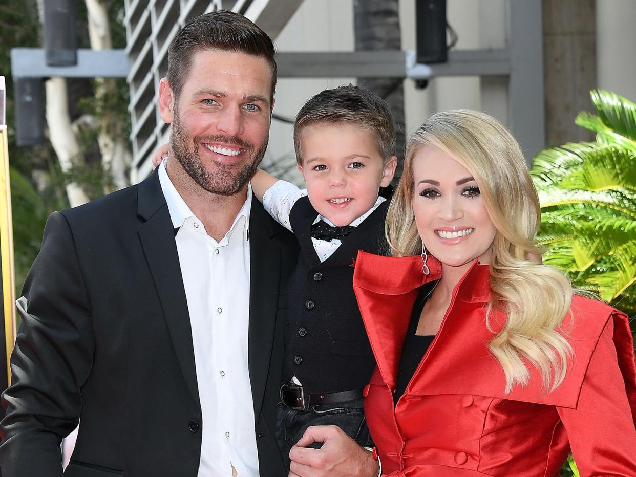 Mike Fisher and Isaiah Michael Fisher attend as Carrie Underwood Honored With Star On The Hollywood Walk Of Fameon September 20, 2018 in Hollywood, California