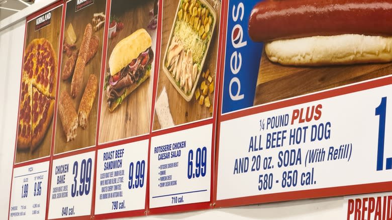 Costco food court menu