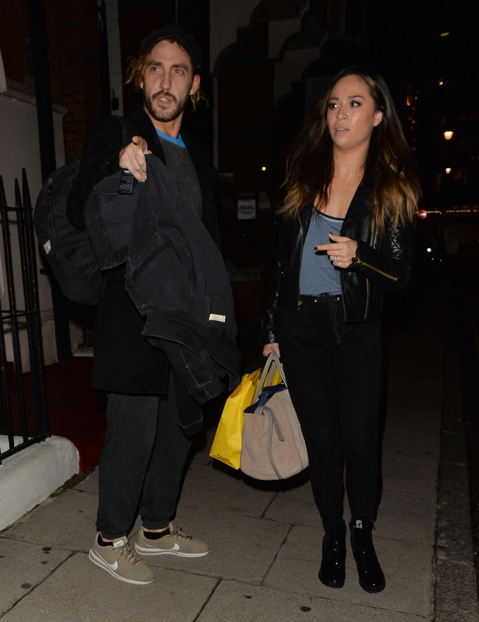 MAYFAIR, UNITED KINGDOM - OCTOBER 18: Seann Walsh and Katya Jones seen leaving a dance studio on October 17, 2018 in Mayfair, London.  PHOTOGRAPH BY Eagle Lee / Barcroft Images (Photo credit should read PALACE LEE / Barcroft Media via Getty Images)