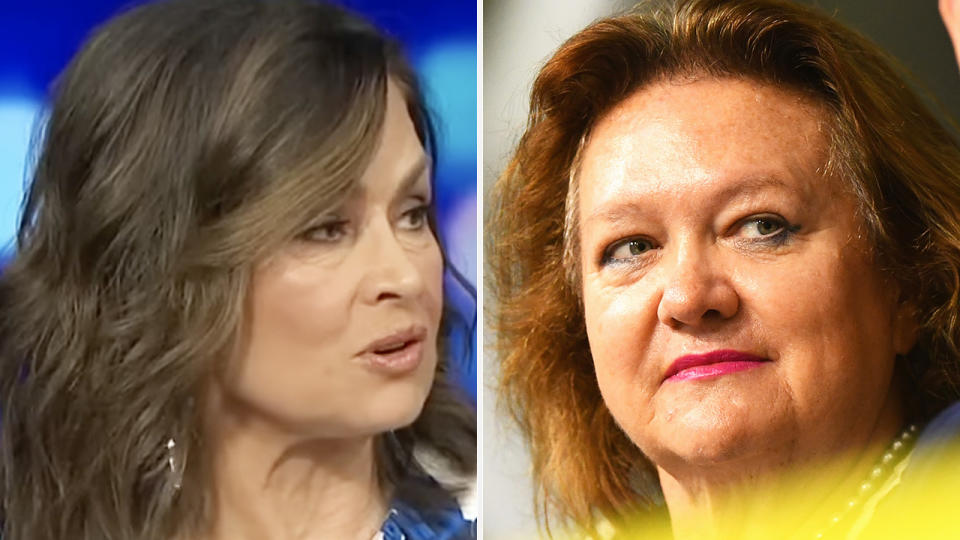 Lisa Wilkinson says Gina Rinehart is 'naive' in thinking that sports and politics can and should be kept separate. Pictures: Channel 10/Getty Images