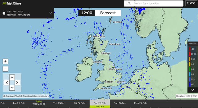 Weather in the UK at the weekend is expected to be dry and settled, with some rainfall in coastal areas. (Met Office)