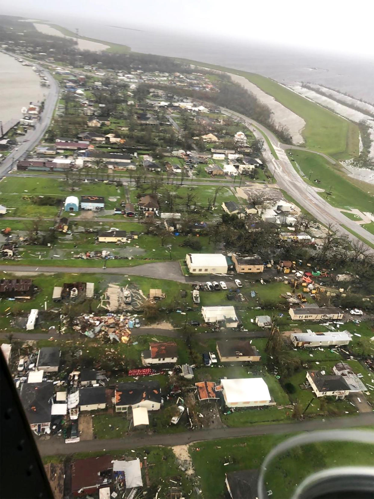 Image: The Coast Guard conducts Hurricane Ida post-storm overflights along the Gulf Coast near Galliano, La., on Aug. 30, 2020 (U.S. Coast Guard)