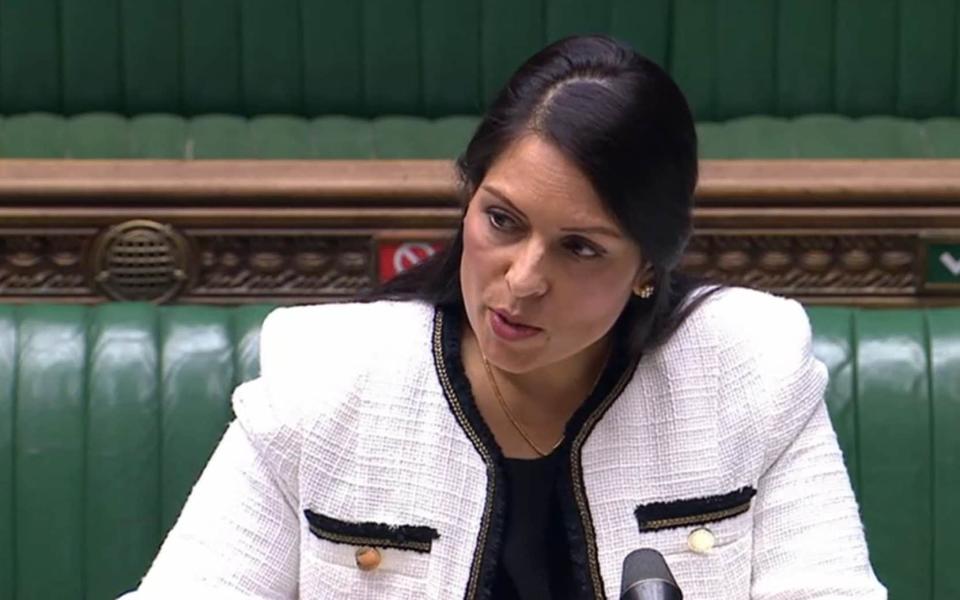 Home Secretary Priti Patel updates MPs in the House of Commons, London - PA