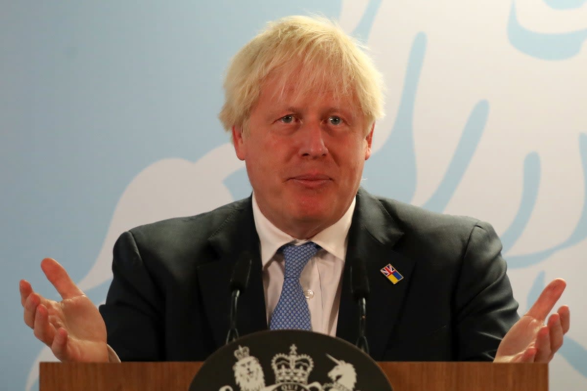 Prime Minister Boris Johnson giving a speech on energy security at EDF’s Sizewell B nuclear power station in Suffolk (Chris Radburn/ PA) (PA Wire)