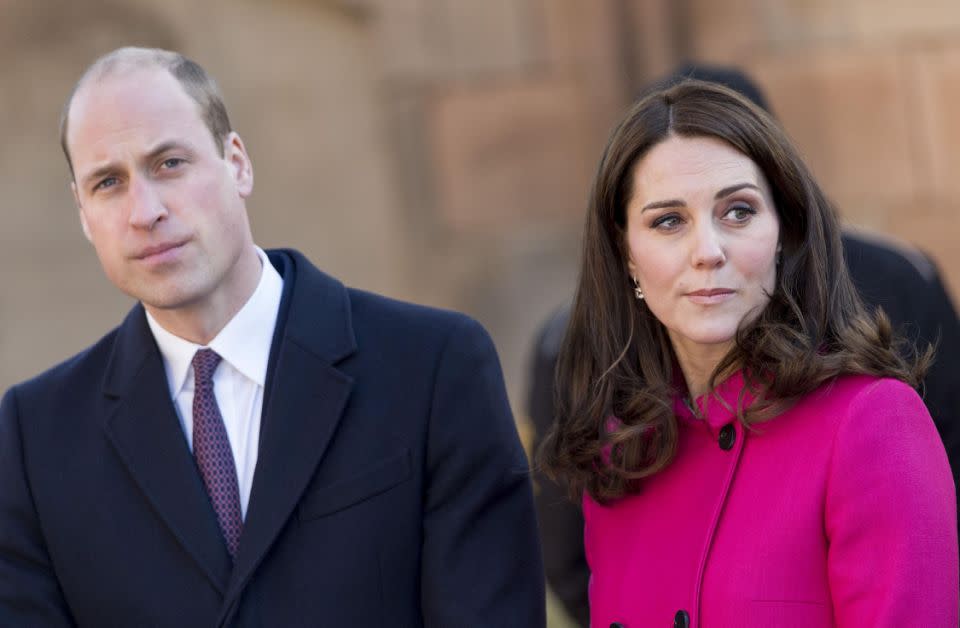 The Duke was showing off a different look just a few days earlier with wife Kate Middleton. Photo: Getty