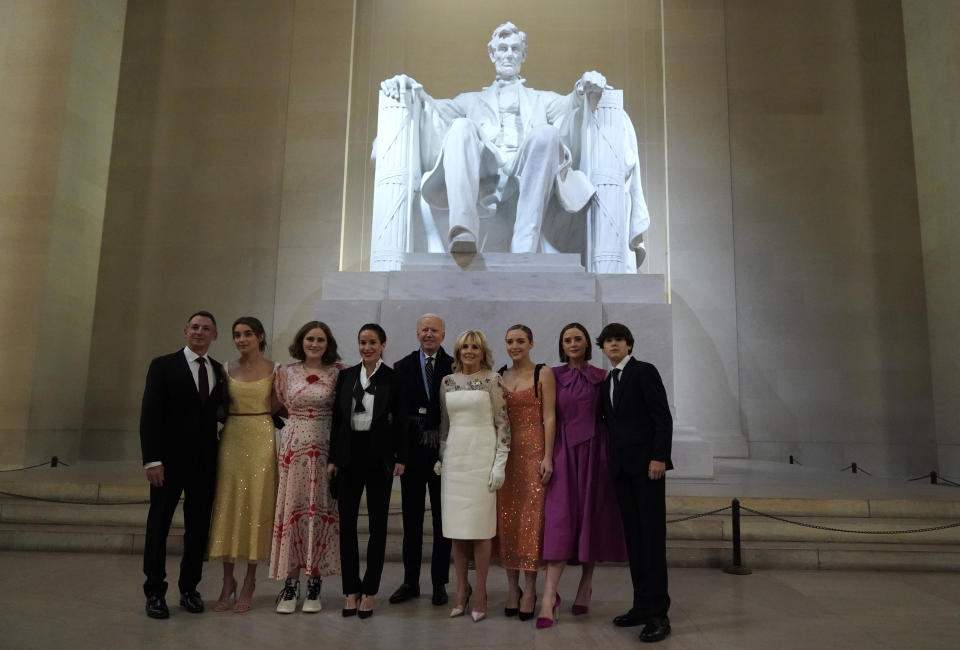 President Joe Biden joined by his family for the evening inaugural concert. (Photo: Getty Images)