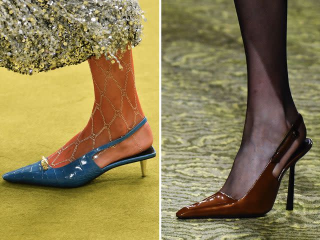 <p>Getty Images</p> From left: Gucci, Saint Laurent