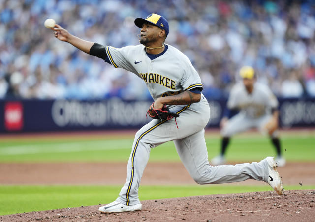 Milwaukee Brewers third baseman Abraham Toro runs after a grounder against  the Seattle Mariners during the fourth inning of a spring training baseball  game Sunday, March 5, 2023, in Phoenix. (AP Photo/Ross