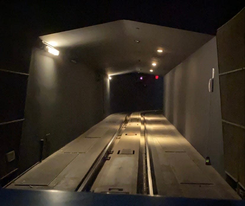 A view from the People Mover at Disney World while it was stuck in August 2021.