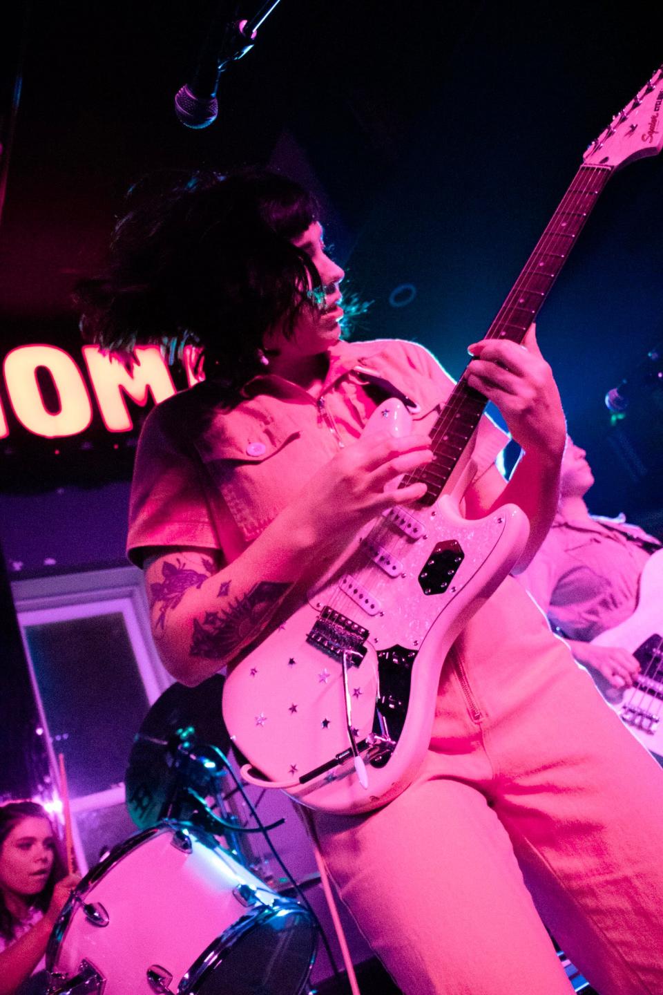 Lindsey Cox, lead singer, songwriter and guitarist for the Oklahoma City band Stepmom, performs in concert Dec. 4 at Ponyboy. The band has shifted its upcoming show at Norman's Opolis from January to March due to the latest surge in COVID-19 cases.