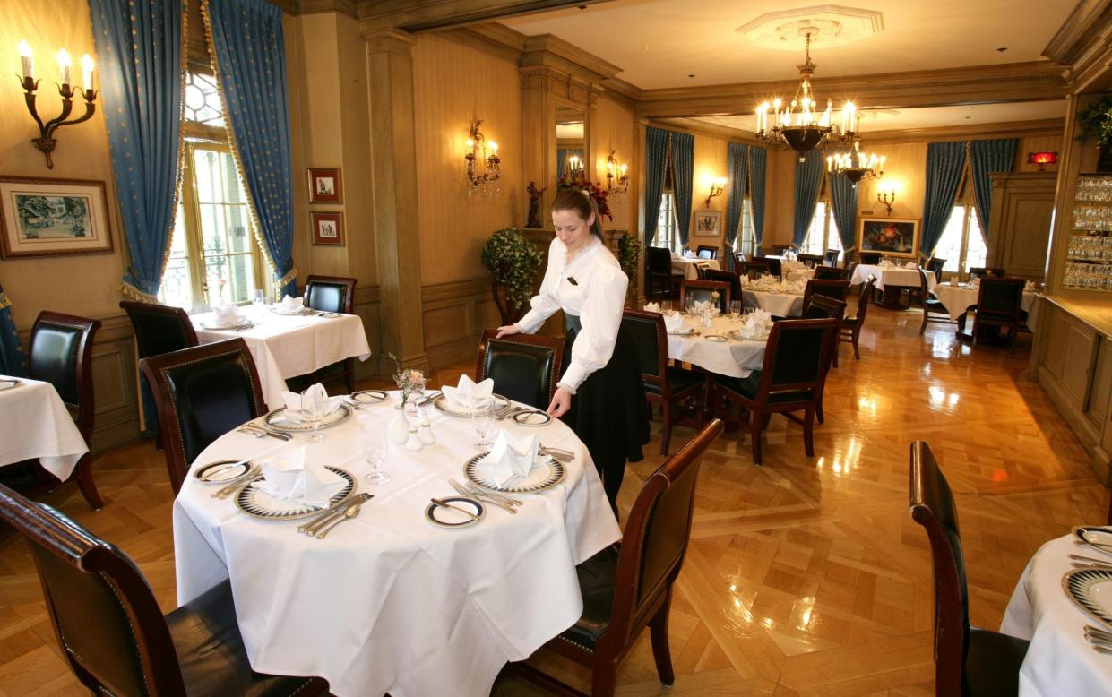 A rare view inside the dining room at Club 33, where the food is meant to be excellent