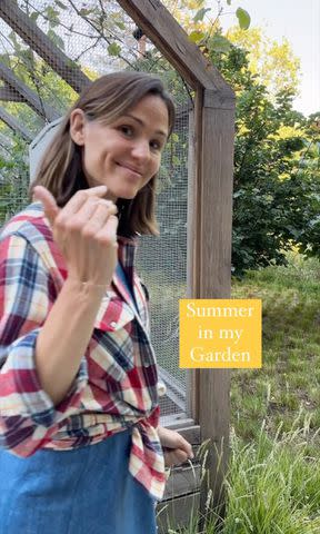 <p>Jennifer Garner Instagram</p> Jennifer Garner shows fans around her garden in an Instagram video