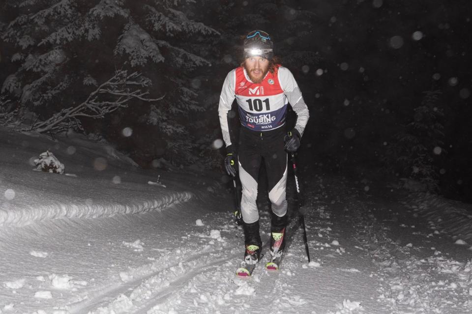 Former Rockford resident Cam Smith powers through part of the course during one of his ski mountaineering races in Europe. Smith tore the ACL in his knee and ended his 2022-23 season in February.