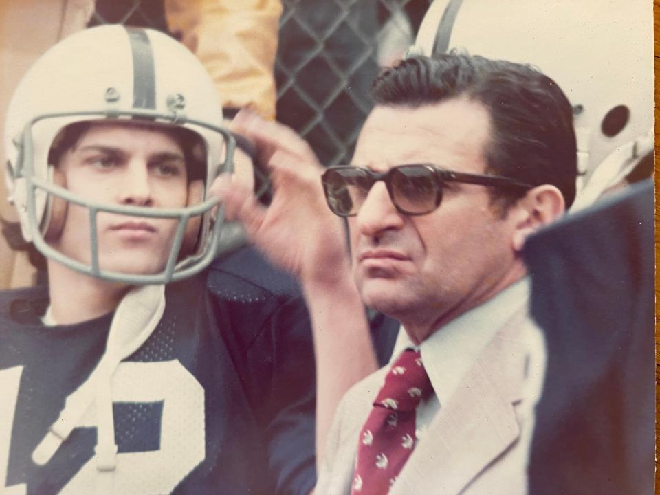 Gary Petercuskie, left, played for Joe Paterno at Penn State after playing for Tom Caito at Holliston.