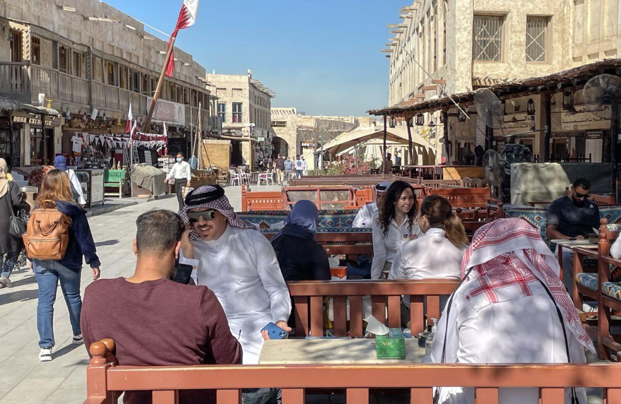 A view of Souq Waqif, a marketplace in Doha, capital and most populous city of Qatar.