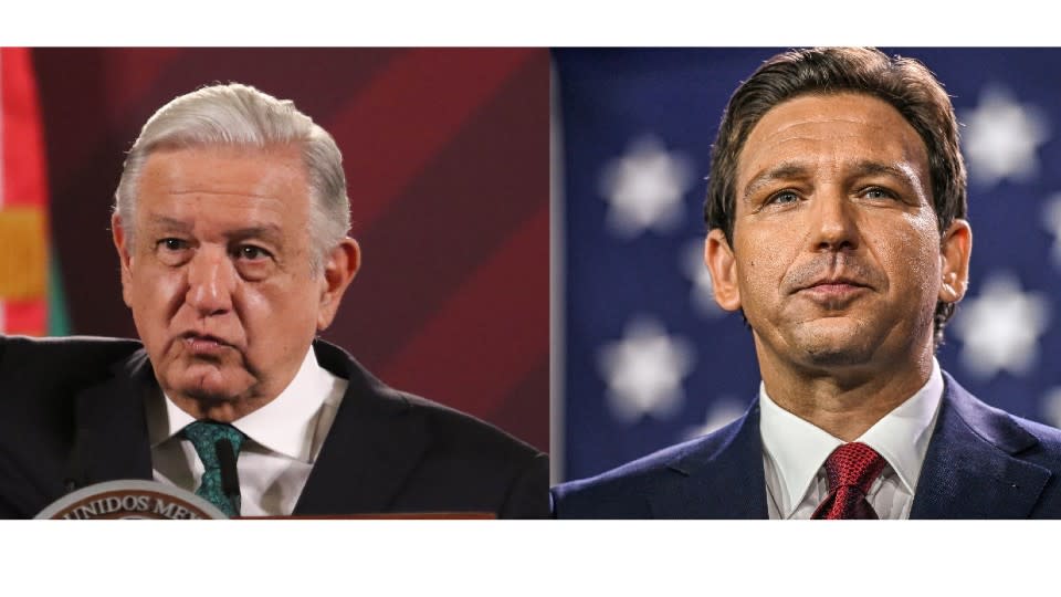 AMLO pide a hispanos no darle ‘ni un voto’ a DeSantis y revisar si fentanilo llega por Florida. Foto: Cuartoscuro/AFP