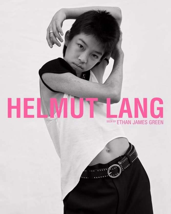 YOSHI previously modelled for Helmut Lang