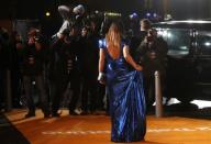 Actress Anjela Nedyalkova poses as she arrives at the world premiere of the film "T2 Trainspotting" in Edinburgh, Scotland, Britain, January 22, 2017. REUTERS/Russell Cheyne