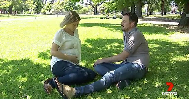 The couple lost their newborn soon after a premature birth. Source: 7 News