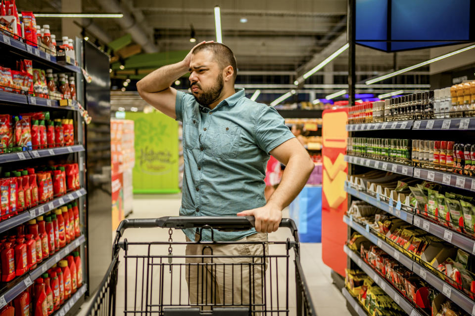 man in the middle of the aisle