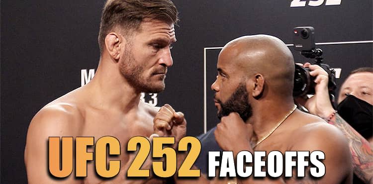 UFC 252 Miocic vs Cormier weigh-in face-offs