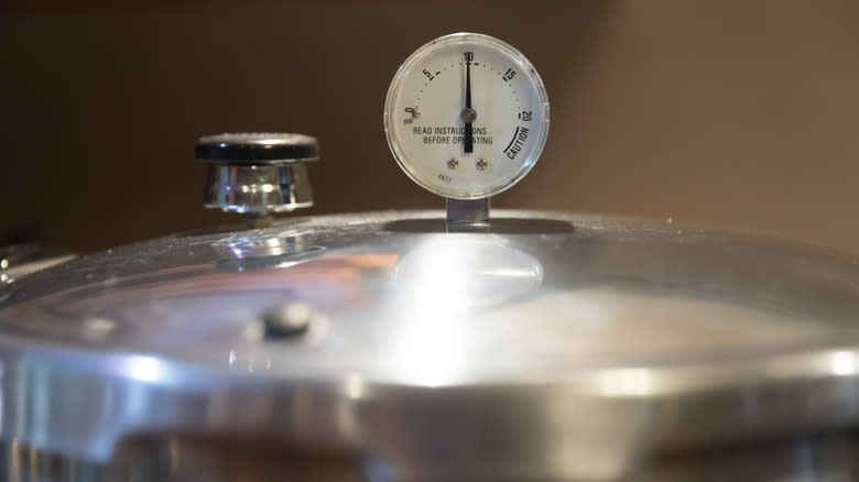 The numbers of a pressure canner gauge 