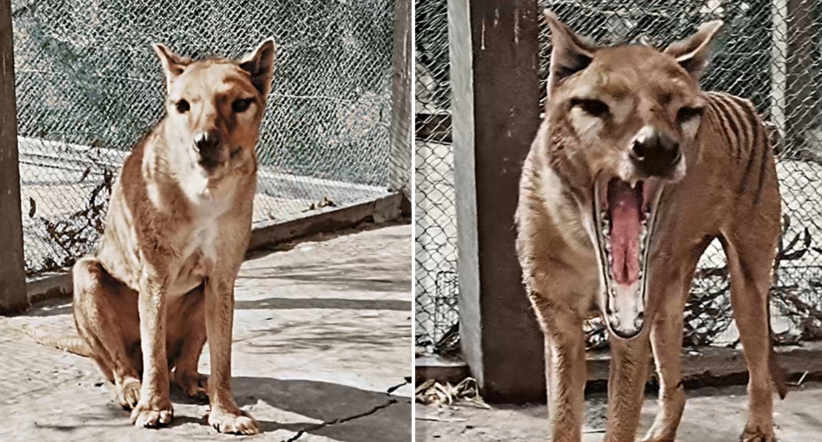 Jawdropping colour footage of 'iconic' Tasmanian tiger released