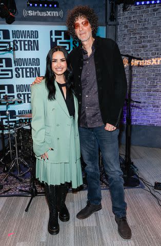 <p>Mike Coppola</p> Demi Lovato and Howard Stern in New York City on Sept. 11, 2023