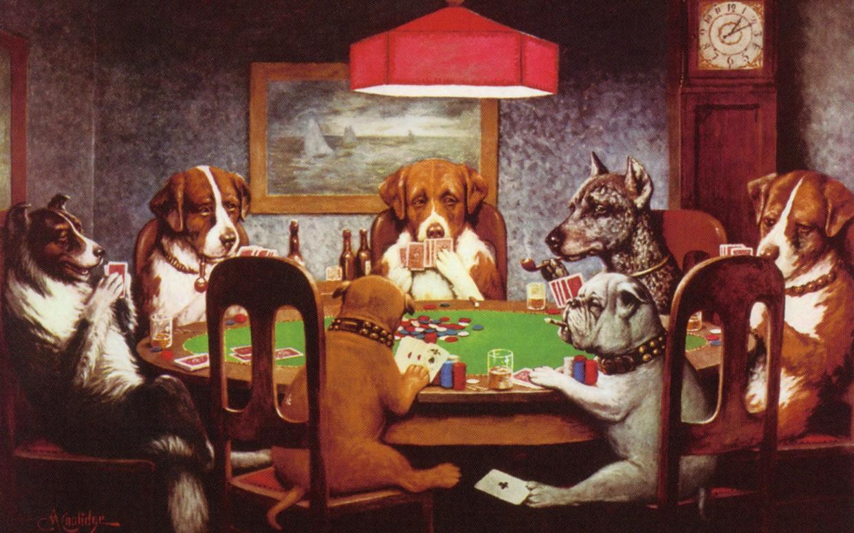 Dogs Playing Poker by Cassius Marcellus Coolidge