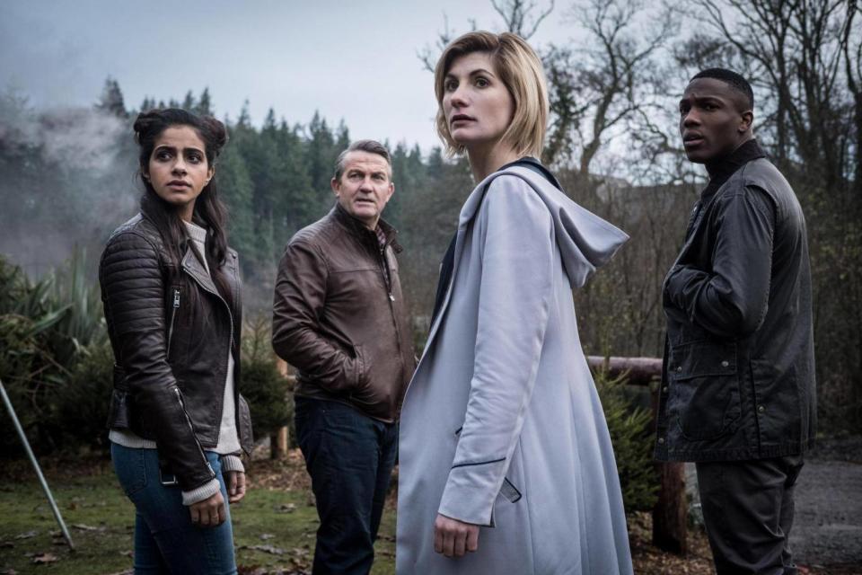 Yaz (Mandip Gill), Graham (Bradley Walsh), the Doctor (Jodie Whittaker) and Ryan (Tosin Cole) (BBC Studios)