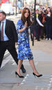 <p>Kate attended a charity event at BAFTA in a printed Tabitha Webb dress and black Jimmy Choo heels. She also carried a Mulberry Bayswater clutch in black suede.</p><p><i>[Photo: PA]</i></p>