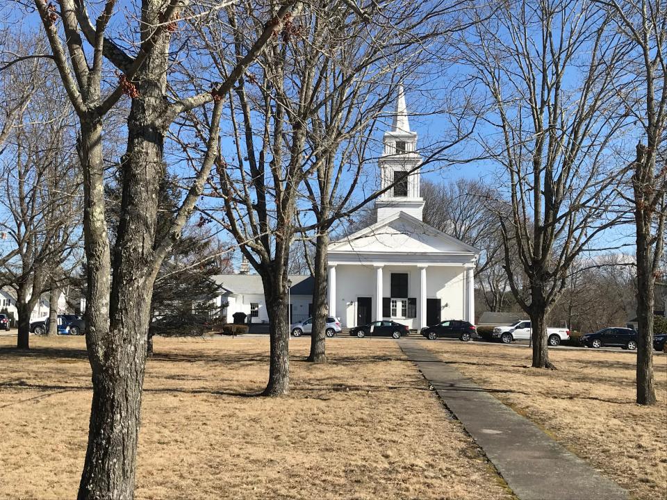 John and Ruth Slater built the Congregational church, with its triangular green out front, in 1838.