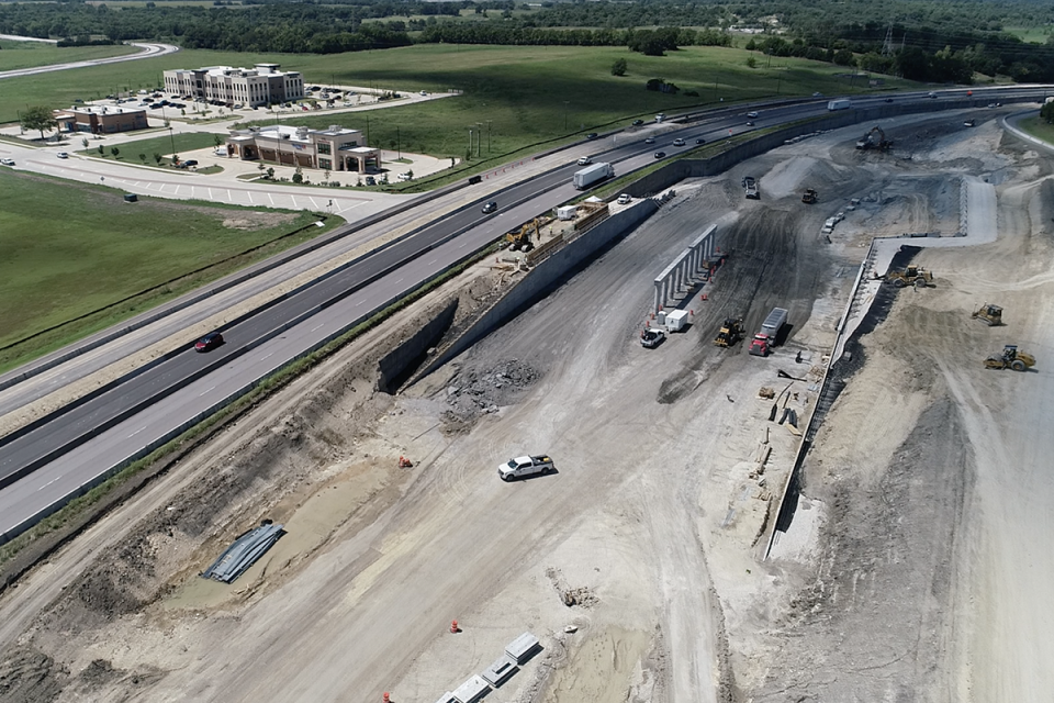 Early construction on US Highway 75 showed the roadway under construction. The Texas Department of Transportation said work on US 75 is expected to be completed by March 2023.