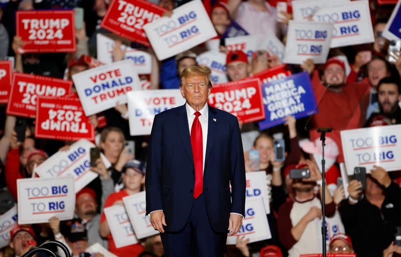 Republican presidential candidate Donald Trump campaigns in North Carolina