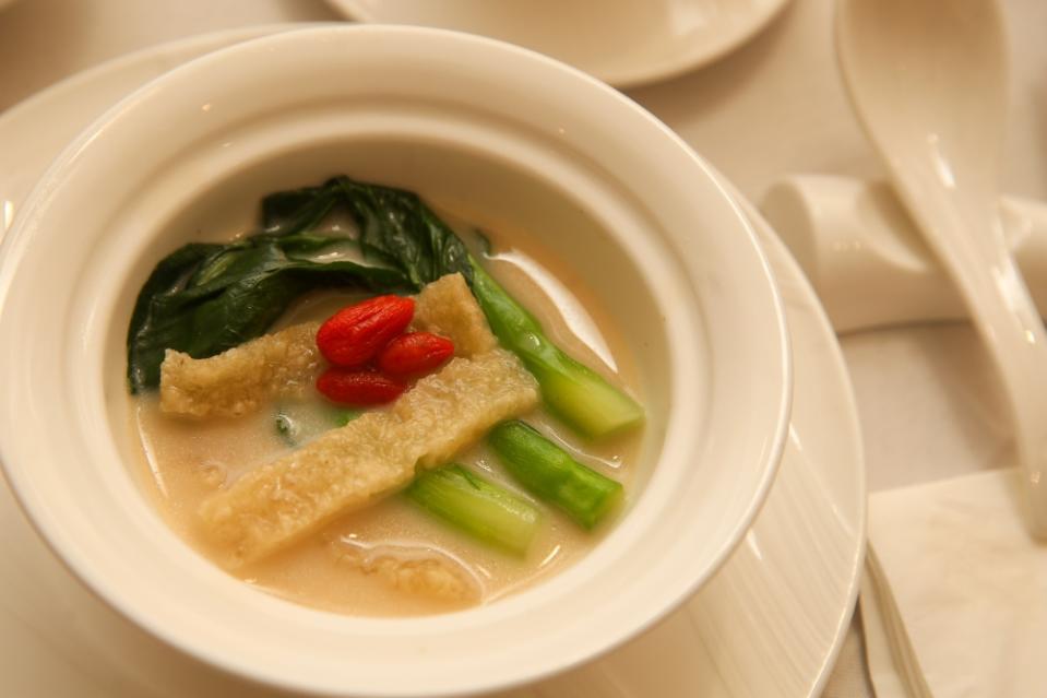 Happiness can be found with the Oceanic Bliss Broth, where pork skin meets creamy fish broth laced with 18-year-old 'fa tiu chow'.