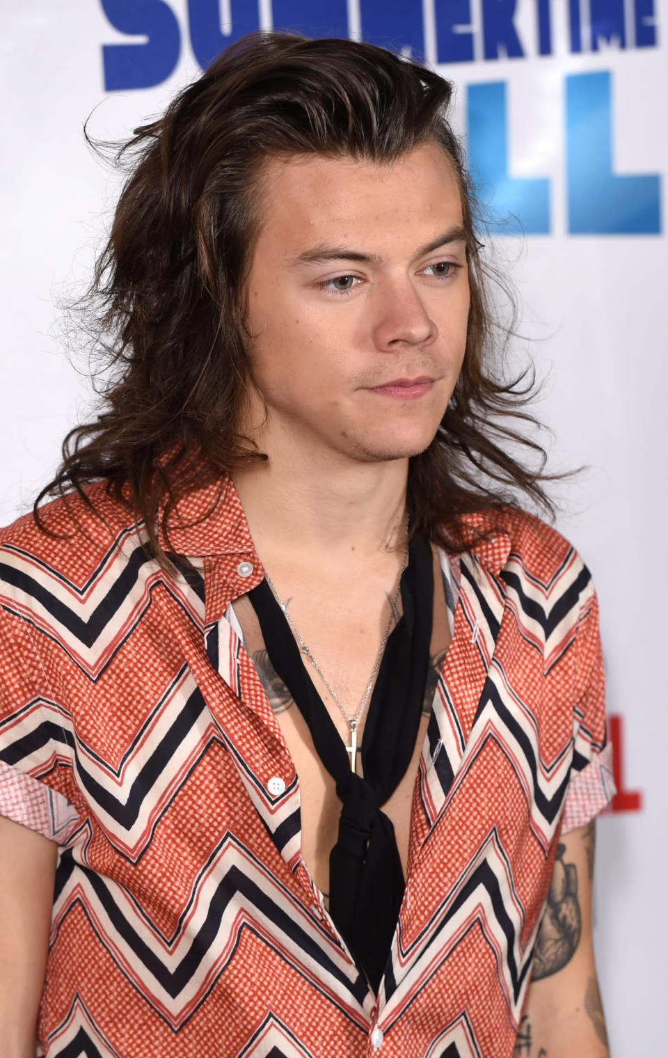 <p>Styles has an affinity for loud and fun shirts - and this is just one of the many he owns. <i>[Photo: Rex]</i></p>
