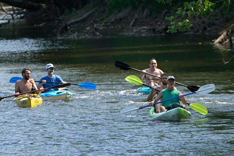 Kayakers paddle in Cuyahoga Valley National Park on June 2.