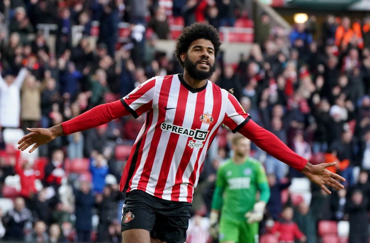 Sunderland's Ellis Simms celebrates scoring (PA)