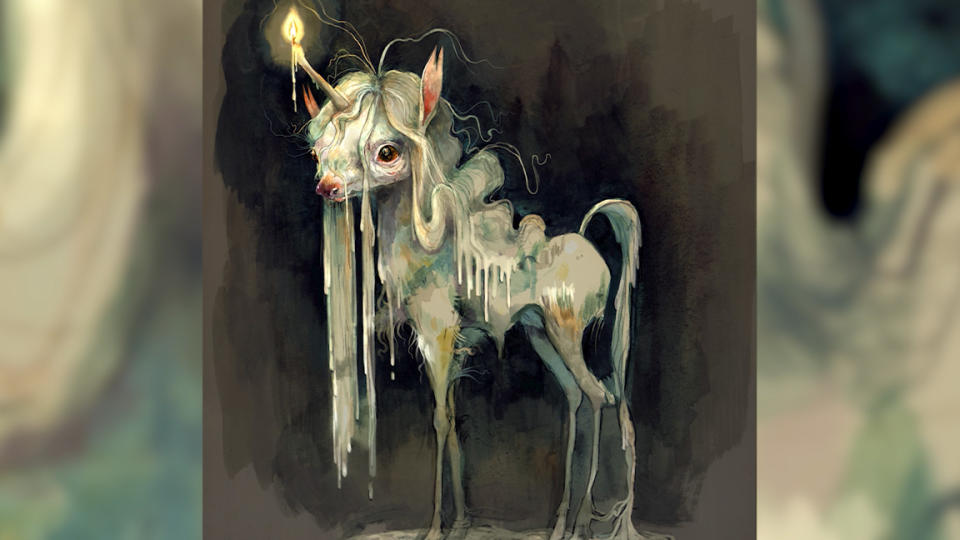 Eva Toorenent, storytelling in fantasy art; a unicorn made from candlewax