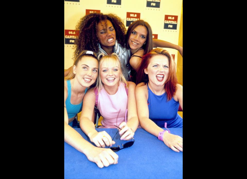 <strong>1996</strong>  The Spice Girls backstage at the Capital Radio Roadshow