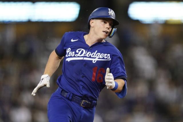 Los Angeles Dodgers' Will Smith plays during the third inning of a