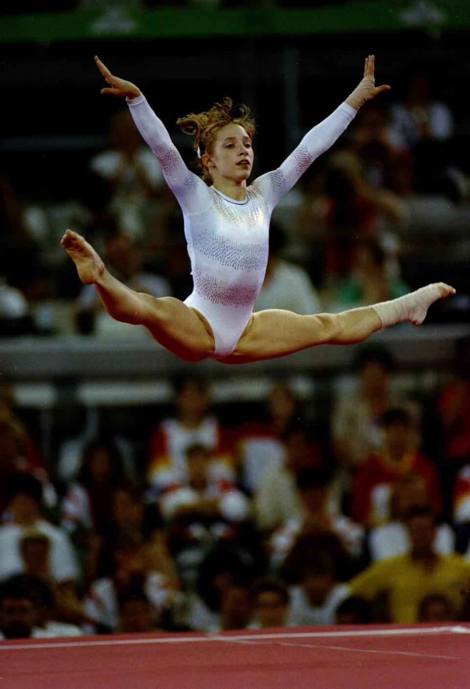 <b>1992 Barcelona Olympics</b><br> 1992: Kim Zmeskal of the USA in action in the floor exercise at the 1992 Summer Games in Barcelona, Spain. Zmeskal placed 6th in the floor exercise and 10th in the All-Around. Mandatory Credit: David Cannon/Allsport