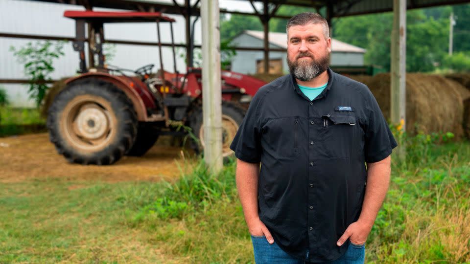 Curtis Spangler was in the study as a conventional farmer. Now he's switching to AMP grazing.  - Evelio Contreras/CNN