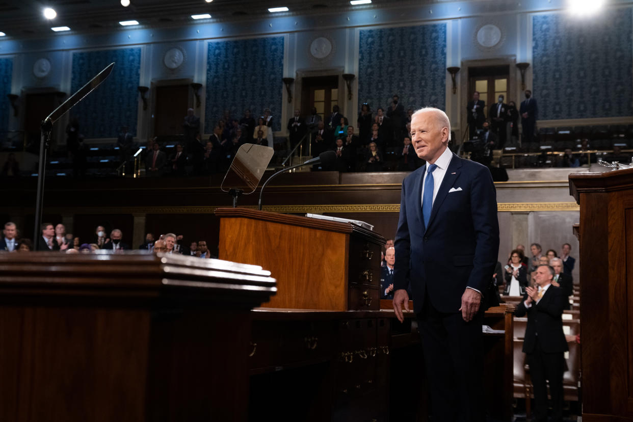 President Joe Biden arrives to deliver the State of the Union address at the Capitol (Saul Loeb / Pool/Getty Images)