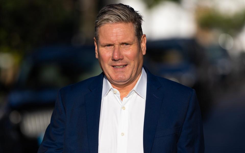 Sir Keir Starmer is pictured leaving his London home this morning  - TS/GoffPhotos.com